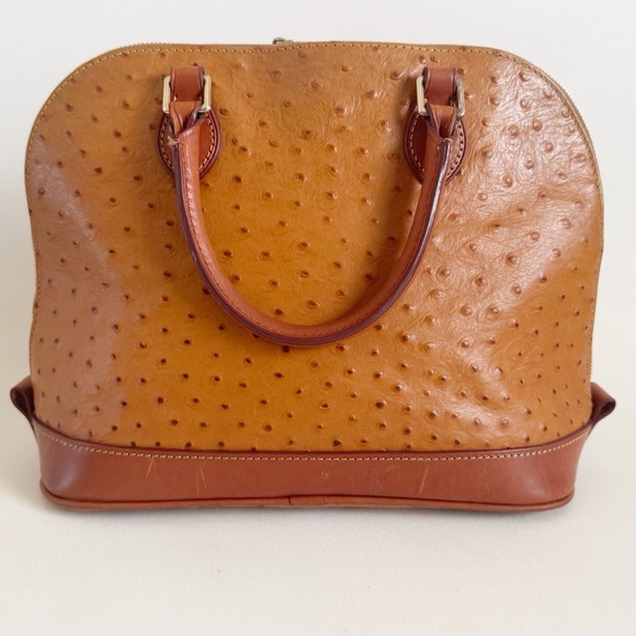 Dooney & Bourke Ostrich Zip Zip Satchel Bag Shoulder Crossbody Leather Old Money - Picture 7 of 16